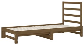 Estrutura sofá-cama de puxar 2x(90x200) cm pinho castanho-mel