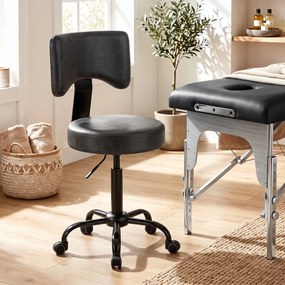 Banco de trabalho com Rodas, 34,5 x 34,5 x 87,5 cm, Altura Regulável, Preto