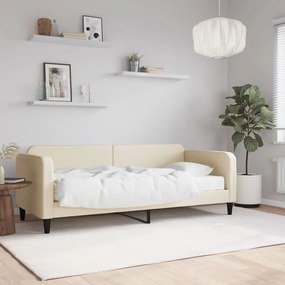 vidaXL Sofá-cama com colchão 100x200 cm tecido cor creme