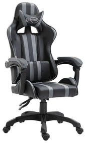 Cadeira Gaming em Couro Artificial - Cinzento - Design Moderno
