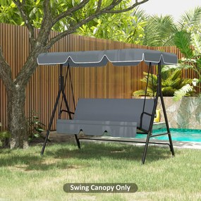 Toldo de Substituição para Baloiço de 2 Lugares com Proteção UV50+ para Jardim Varanda Pátio  92x144 cm Cinza Escuro