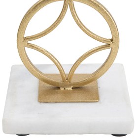 Castiçal "Star" em Metal Dourado e Mármore – 10x10x32 cm