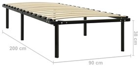 Estrutura de cama 90x200 cm metal preto