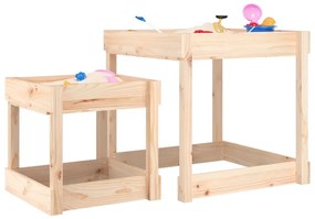 vidaXL Mesas de areia 2 pcs madeira de pinho maciça