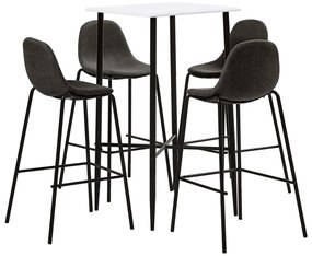 5 pcs conjunto de bar tecido cinzento-escuro