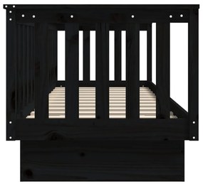 Sofá-cama 75x190 cm madeira de pinho maciça preto