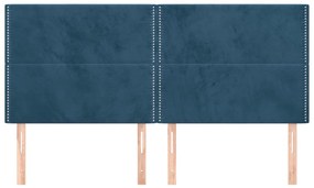 Cabeceira de cama 4 pcs veludo 90x5x78/88 cm azul-escuro