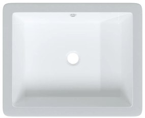 Lavatório casa de banho retangular 50x40,5x18,5 cerâmica branco