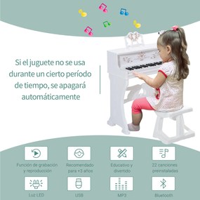 Piano Elétrico Infantil de 37 Teclas Conjunto de Piano com Microfone B