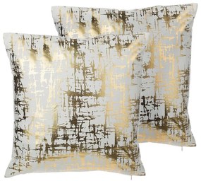 Conjunto de 2 almofadas decorativas branco e dourado 45 x 45 cm GARDENIA Beliani