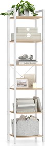 Estante com 6 prateleiras 30 x 40 x 186 cm bege natural-branco mate