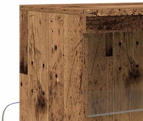 Sideboard vidaXL com Luzes LED Madeira Velha 60x37x100 cm