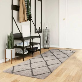Tapete shaggy de pelo alto PAMPLONA 80x250 cm bege e antracite