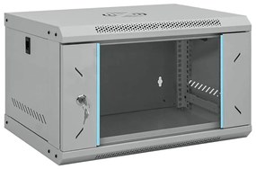 vidaXL Armário de Rede com armazenamento Cinzeto 53 x 45 x 30 cm Aço