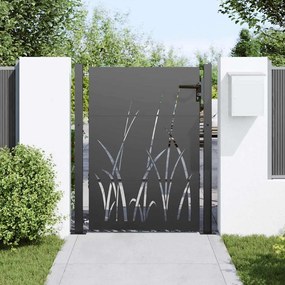 Portão de Jardim Preto 105 x 125 cm Aço com Revestimento em Pó