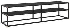 vidaXL Móvel de TV 160x40x40 cm vidro preto
