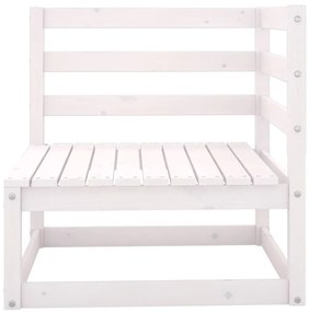 Sofá de jardim 2 lugares com almofadões pinho maciço branco