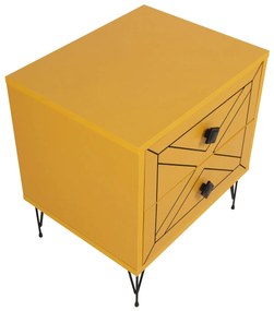 Mesa de Cabeceira Luna – Amarelo Vibrante (50 x 55 x 40 cm) | Estilo e