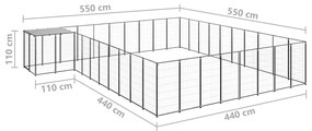 Canil 25,41 m² aço preto