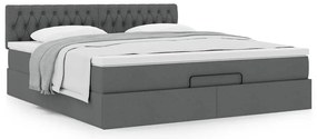 Estrutura de cama otomana com colchão 180x200cm cinzento escuro