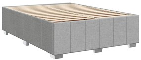 Cama com molas/colchão 140x200 cm tecido cinzento-claro
