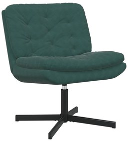 vidaXL Cadeira Relaxante Giratória Verde Escuro 63 x 75 x 76 cm Veludo
