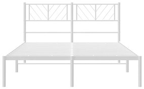 Estrutura de cama com cabeceira 150x200 cm metal branco