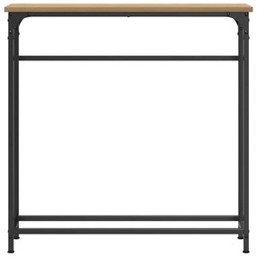 Mesa de Console vidaXL Carvalho Artesanal 75x19,5x75 cm Madeira de Eng