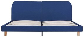Estrutura de cama sem colchão 150x200 cm tecido azul