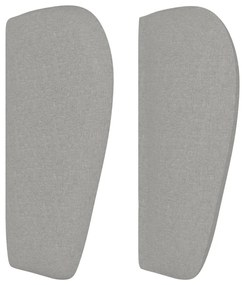 Cabeceira de cama c/ abas tecido 147x23x78/88 cm cinzento-claro