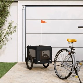 vidaXL Reboque de bicicleta p/ animais tecido oxford/ferro preto
