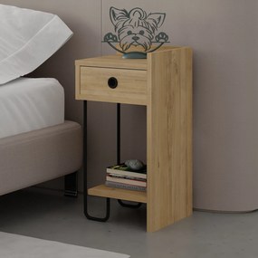Mesa de Cabeceira Sirius Right – Carvalho – 32x61x30 cm