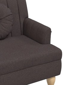 Banco c/ almofadões 113x64,5x75,5 cm tecido castanho-escuro