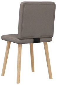 Cadeiras de jantar 2 pcs tecido cinzento-acastanhado