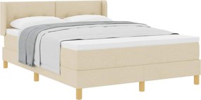 vidaXL Cama Box com colchão com cabeceira Creme 200 x 160 cm Poliéster