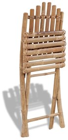 5 pcs conjunto de jantar dobrável p/ exterior bambu