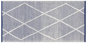 Tapete em algodão branco e azul 80 x 150 cm SYNOPA Beliani