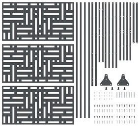 Tela de Privacidade Antracite 100x50x180 cm em Aço