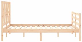 Estrutura de cama com cabeceira 140x200 cm madeira maciça