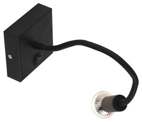 Candeeiro de parede flexível moderno USB preto - Zeno Moderno