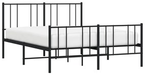 Estrutura de cama sem colchão com pés 160x200 cm preto