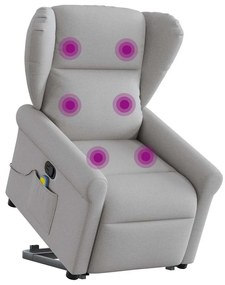 Poltrona elevatória de massagens tecido cinzento-nublado