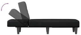 Chaise longue tecido preto