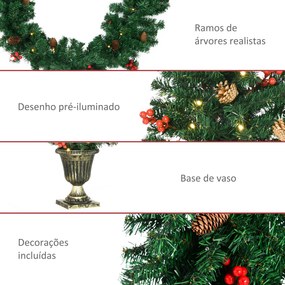 HOMCOM Conjunto de Decoração de Natal 4 Peças Decoração de Natal com 2