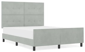Cama vidaXL Cinza Claro 160x200 cm Veludo