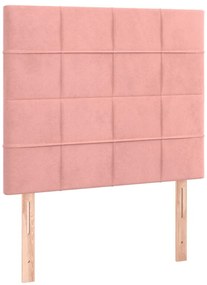 Cama com molas/colchão 90x200 cm veludo rosa