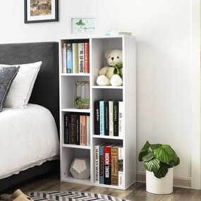 Estante simples de 7 compartimentos 50 x 24 x 106 cm branca