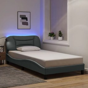 Estrutura de cama com LED sem colchão 100x200 cm tecido