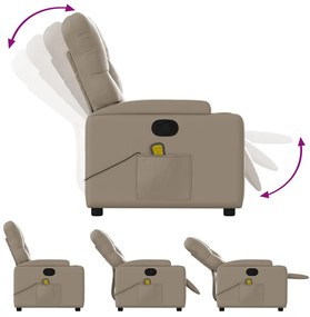 Poltrona de massagens reclinável couro artificial cappuccino