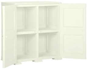 Armário de plástico 79x43x85,5cm design de madeira cor baunilha
